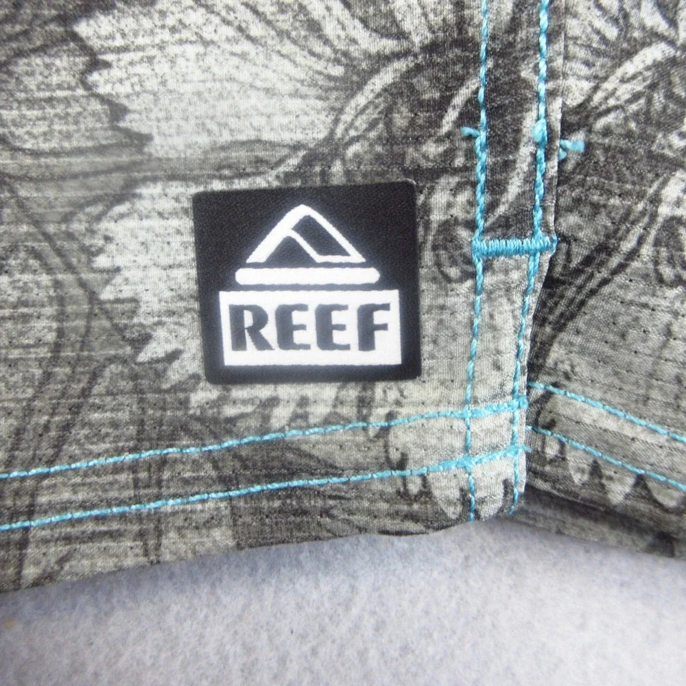 Reef‎ Boardshorts Mens 36 Blue Grey Floral Tropical Surf Swim